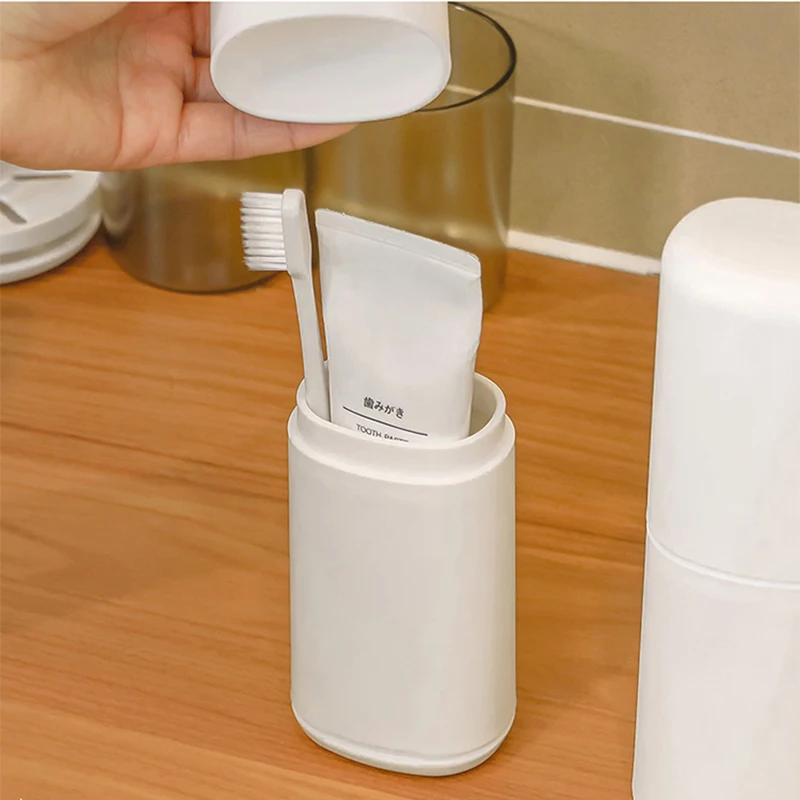 Simple Mouthwash Cup And Toothbrush Travel Storage Case_voghion.com