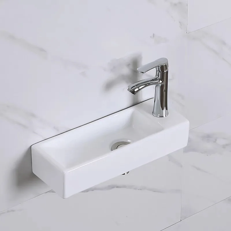 Small Size Mini Tabletop Basin Washbasin Wall Mounted Washbasin Small Wall Mounted Basin Extremely Narrow and Slender 2
