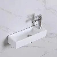 Small Size Mini Tabletop Basin Washbasin Wall Mounted Washbasin Small Wall Mounted Basin Extremely Narrow and Slender 2