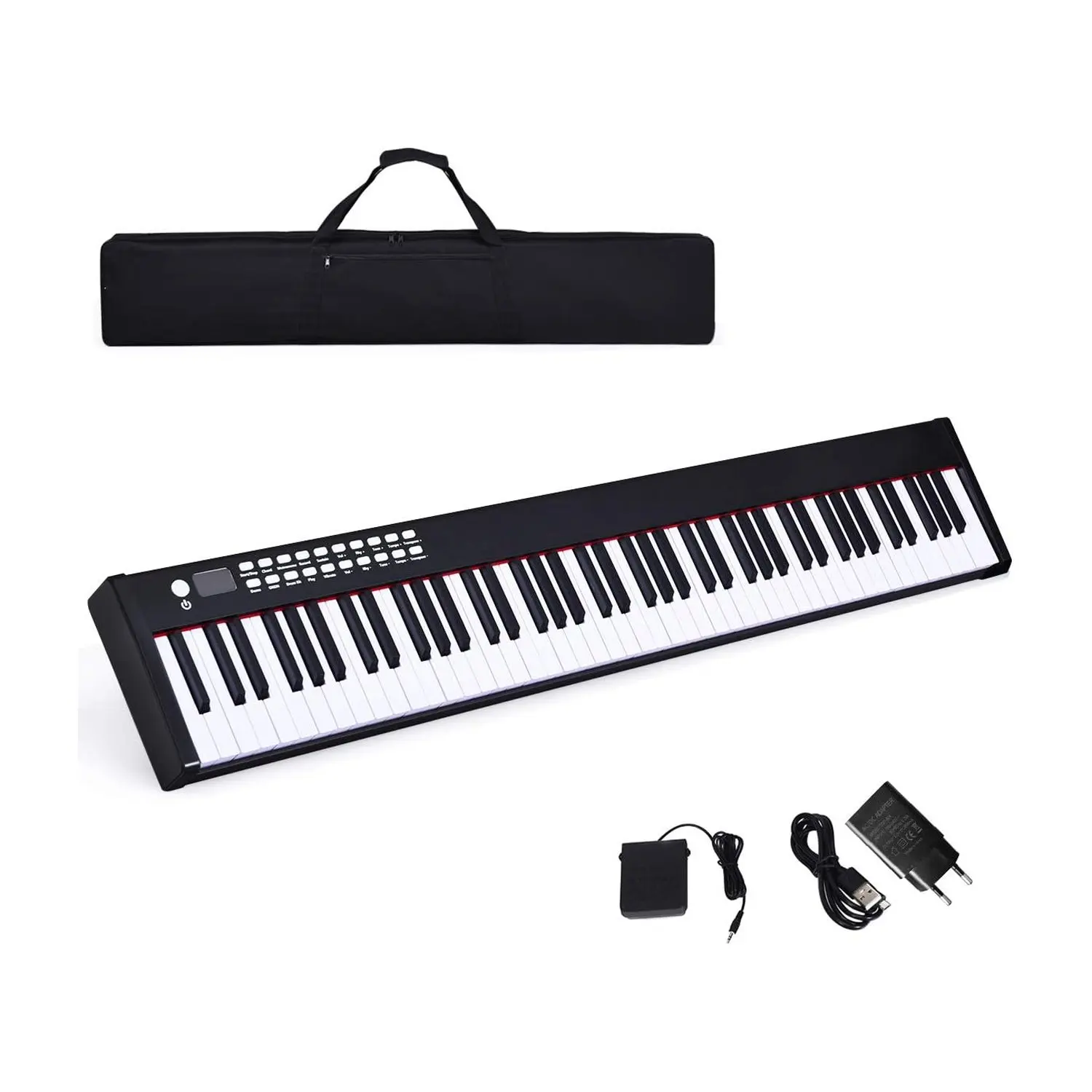 88 Teclado Teclado digital para niños Piano eléctrico 128 ritmos / 128 tonos / Bluetooth / Altavoz / 20 demostraciones adecuadas (negro)