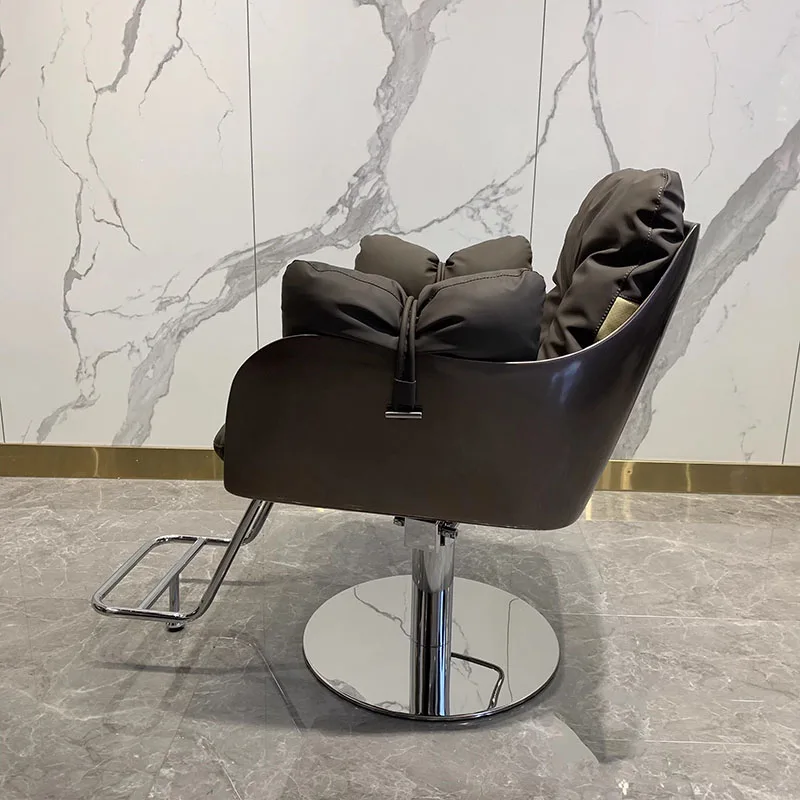 Hairdressing Barber Chairs Esthetician Ergonomic Rolling Recliner Metal Chair Salon Swivel Silla Giratoria Modern Furniture