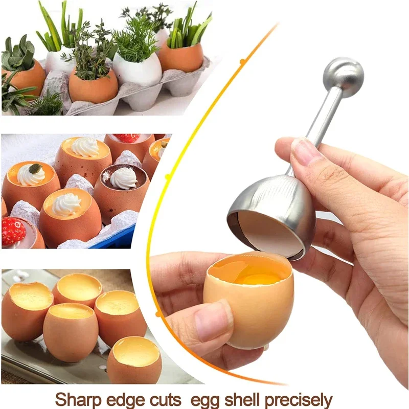 Stainless Steel Egg Cracker Topper Eggshell Cutter Egg Cracker Opener Shell Separator Remover Cutting Tools Kitchen Tools