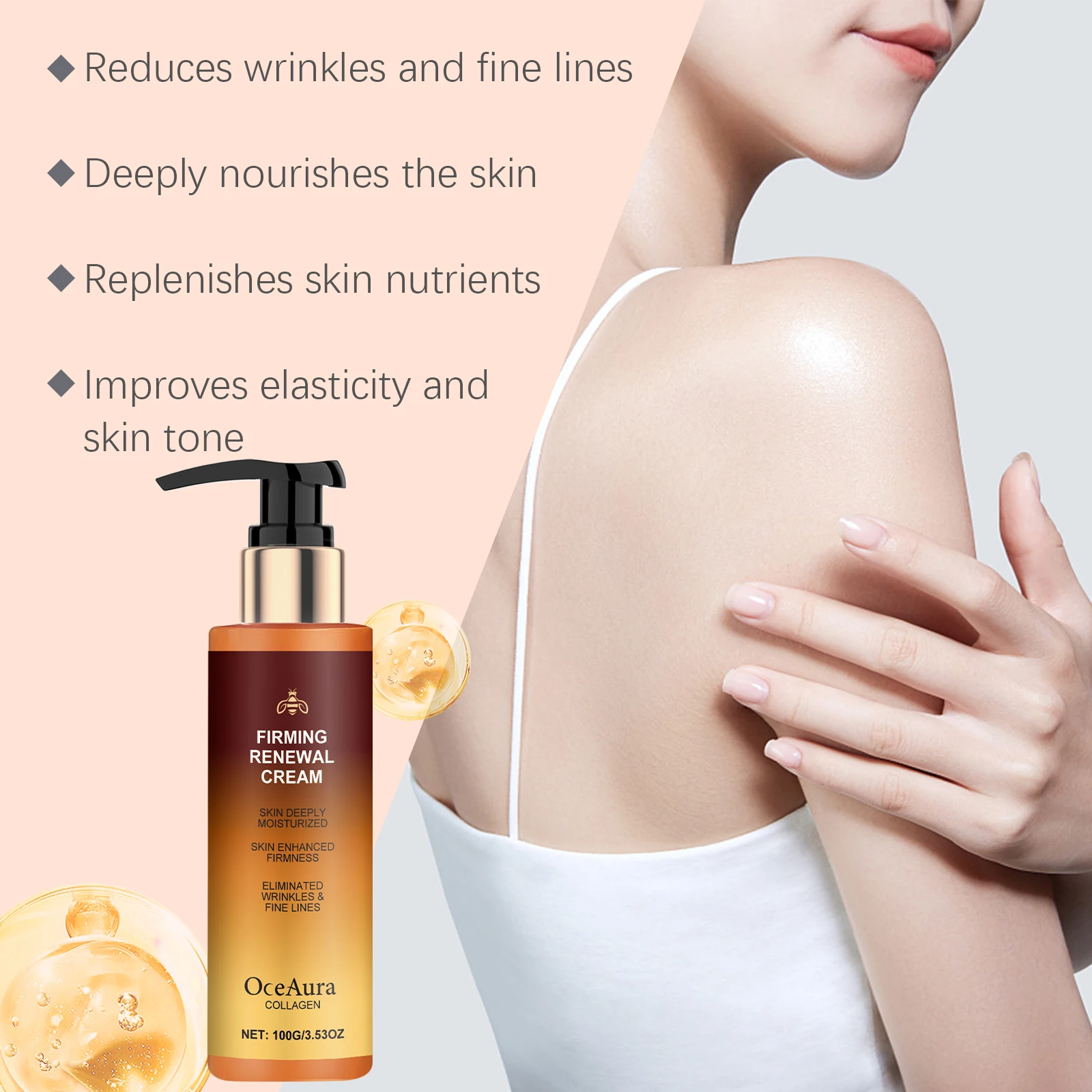 Oceaura Collagen Body Firming Anti Wrinkle Cream Whitening Lighten Improve Sagging Skin Repair Dryness Moisturizing Body Lotion 5