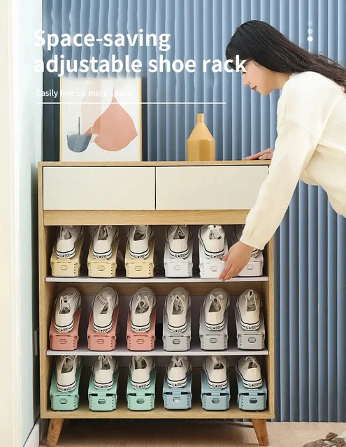 Organizzatore Scarpiera A Doppio Piano - 10 Pezzi, Regolabile In Altezza, Nero, Per Risparmiare Spazio - Foto 12