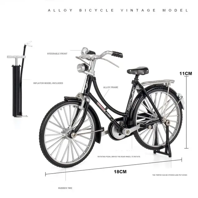 1:10 Mini Model Alloy Bicycle toy Finger Mountain bike Pocket Diecast simulation Metal Racing Funny Collection Toys for children 5