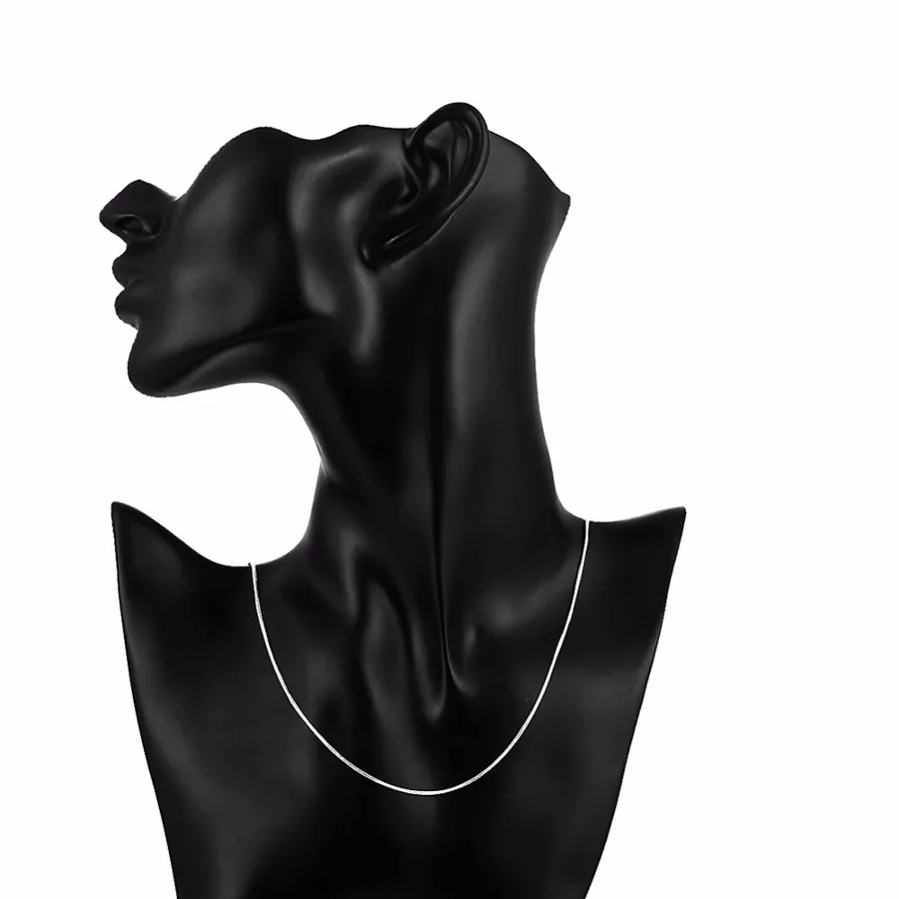 16-30inches Wholesale 50pcs Charms Wedding 1MM Snake Chain Silver Color Cute for Women Men Necklace Jewelry Silver Fashion Cute