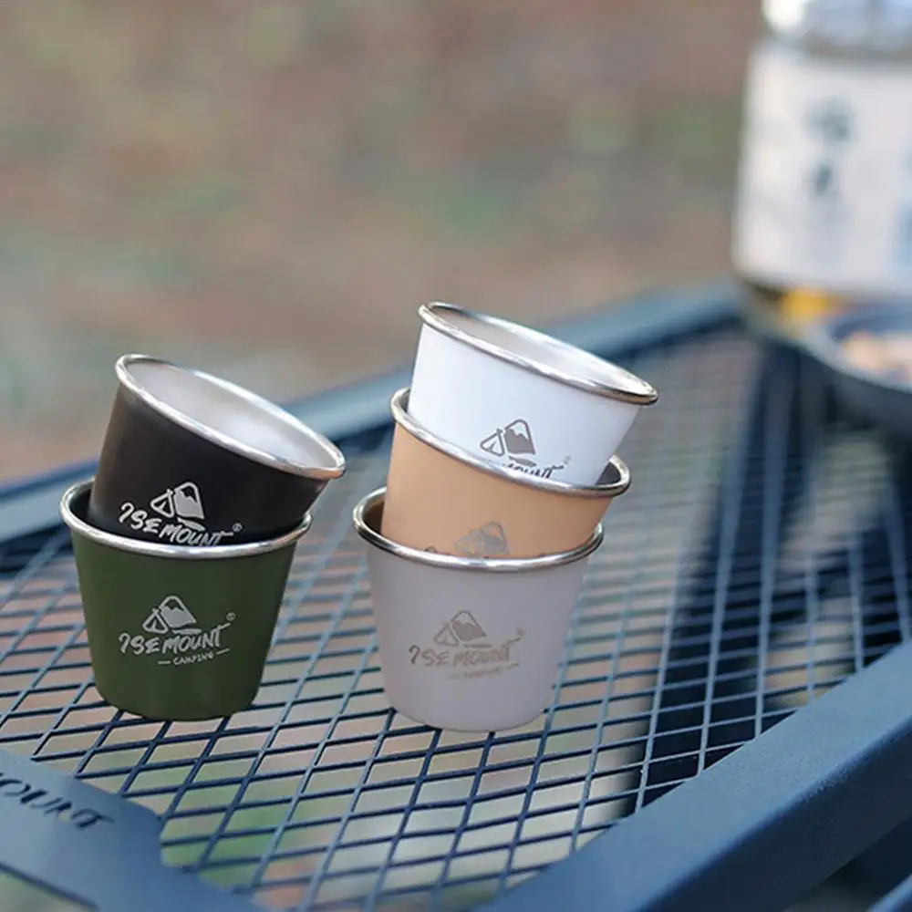 Description Picture 4 of itemportable  Stainless Steel Camping Cup Picnic Coffee Tea Wine Cup Outdoor Water Glass Stackable Lightweight Tableware Cooking