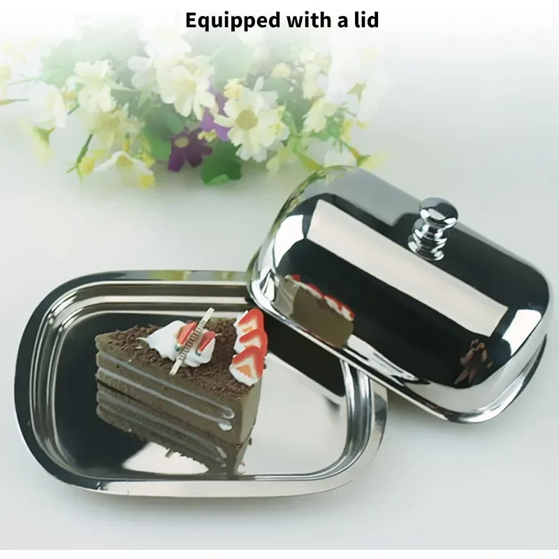 Butter Storage Box Butter Dish with Lid Bread Container Steak Salad Biscuit Cheese Plate Restaurant Kitchen Accessories