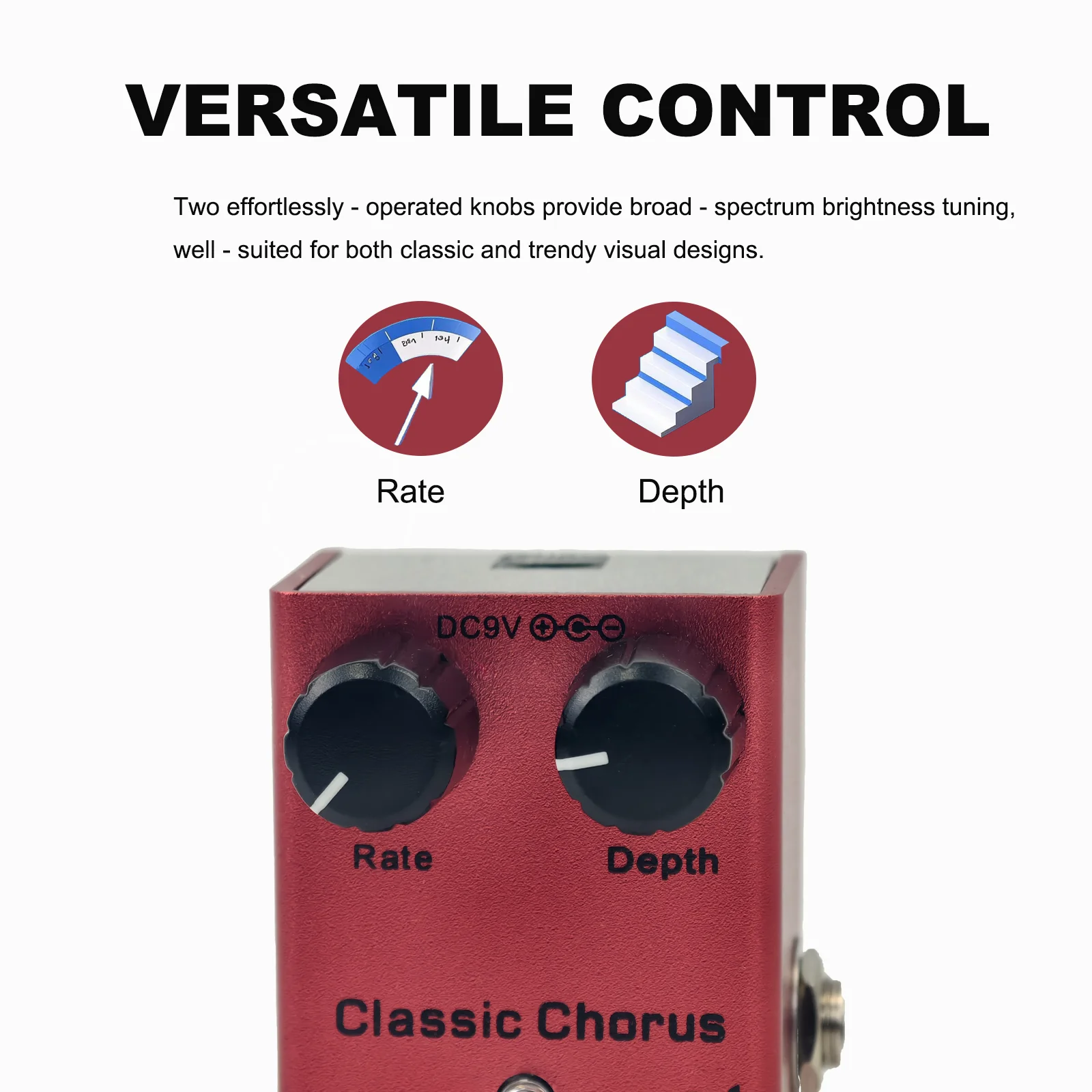 E-Gitarrenpedal Vintage Overdrive/Distortion Crunch/Distortion/US Dream/Classic Chorus/Vintage Phase/Digital Delay – Detail 19