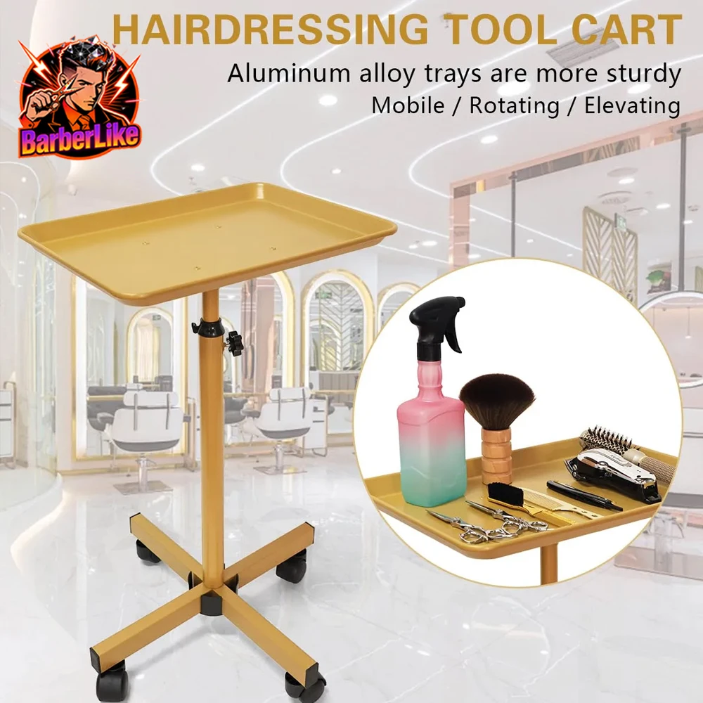 높이 조절 가능한 전문 이발사 트롤리 다기능 서비스 카트 도구 트레이 포함 헤어드레싱 보관대
