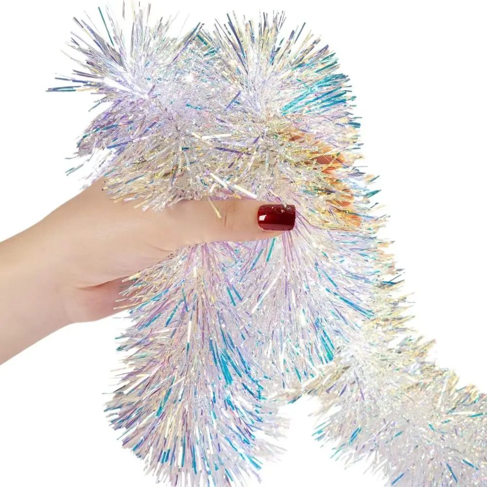 2M/9CM Weihnachtsdekorationen Streifen DIY Kranz Lametta Quaste Girlande Ornamente Lametta Band Bunte Streifen – Detail 7
