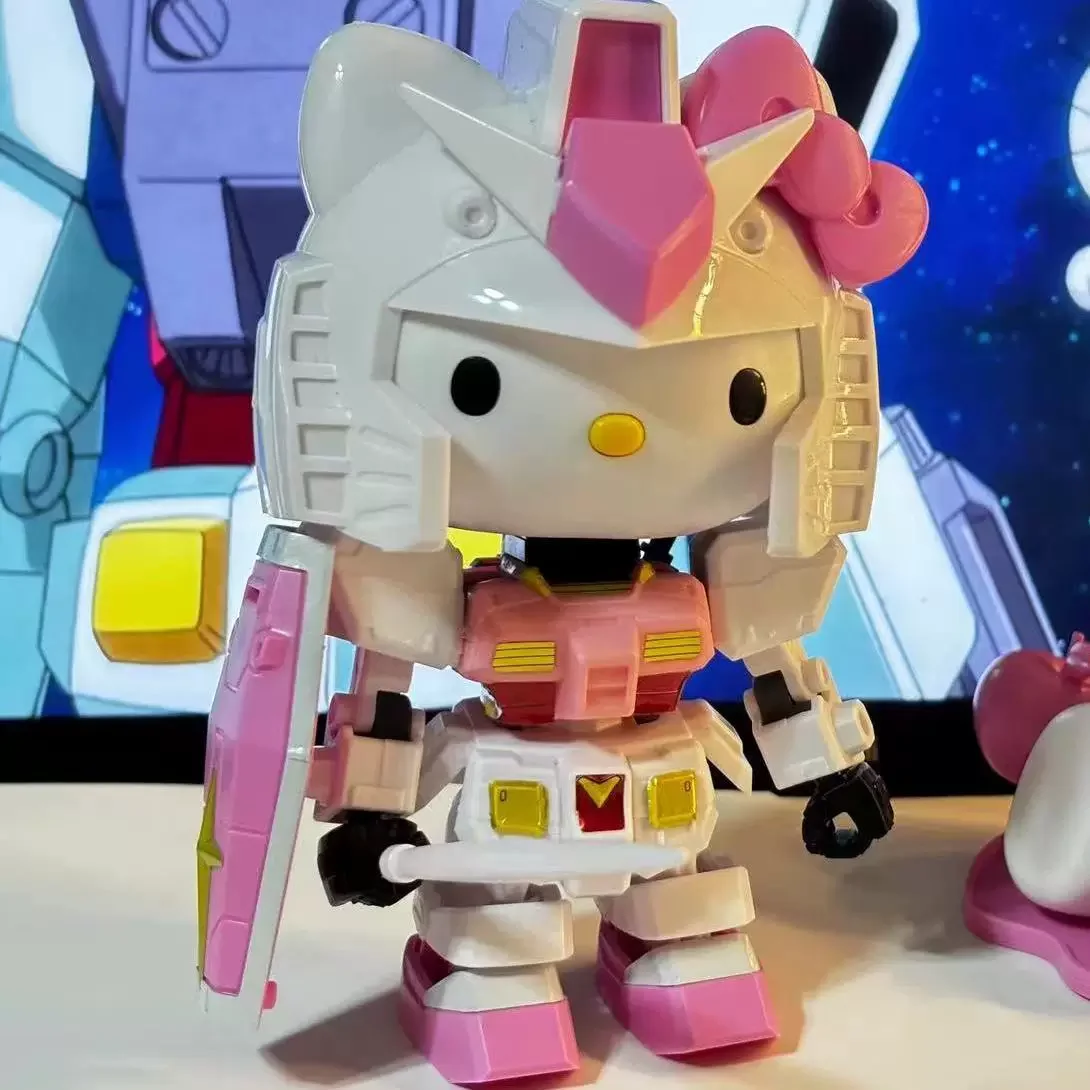 

Bandai Hello Kitty Rx-78-2sd Assembly Model Sd Kt 012gto Anime Figures Pvc Statue Doll Collection Decor Kids Toys Gifts