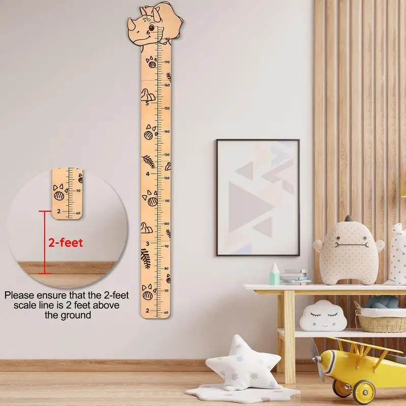 4 Sheets Plastic Kids Height Growth Chart Ruler cute animal shape Height Gauge Room Decor Wall Meter Measurement Sticker