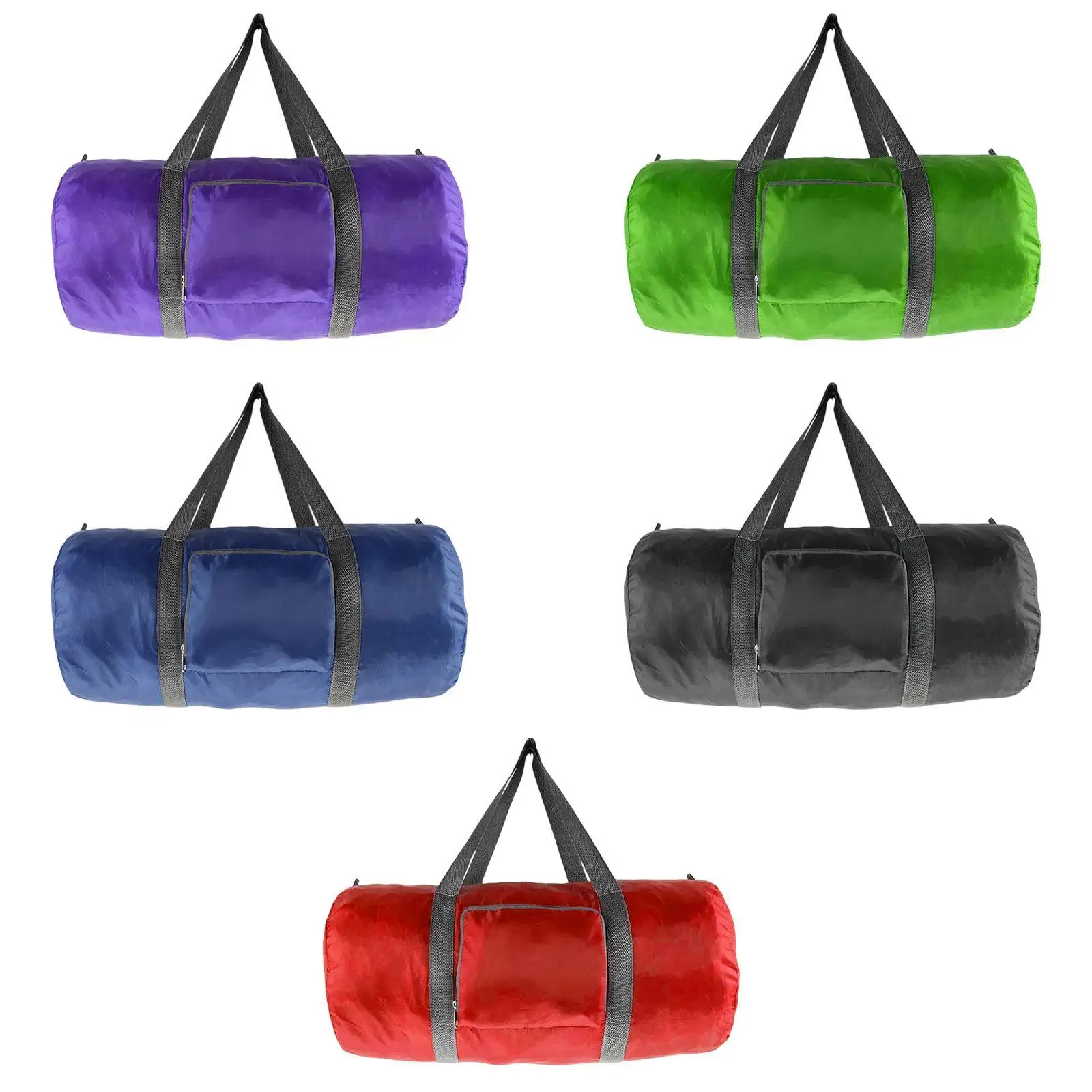Foldable Travel Duffel Bag Tote Handbag Cylindrical Portable Overnight Weekender Bag Carry on for Outdoor Hiking Beach Sports