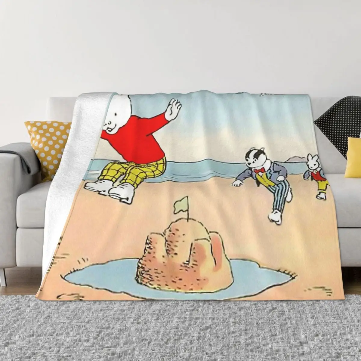 

Rupert the Bear Comic Jump Portable Warm Throw Blankets for Bedding Travel