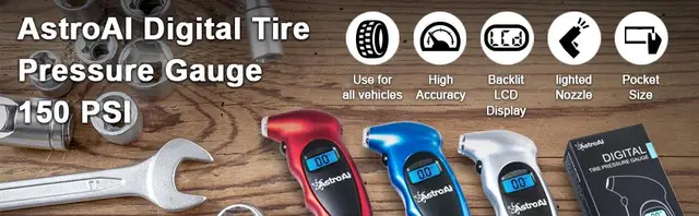 Digital Tire Pressure Gauge 150 PSI 4 Settings for Car Truck Bicycle with  Backlit LCD and Non-Slip Grip, Silver - AliExpress