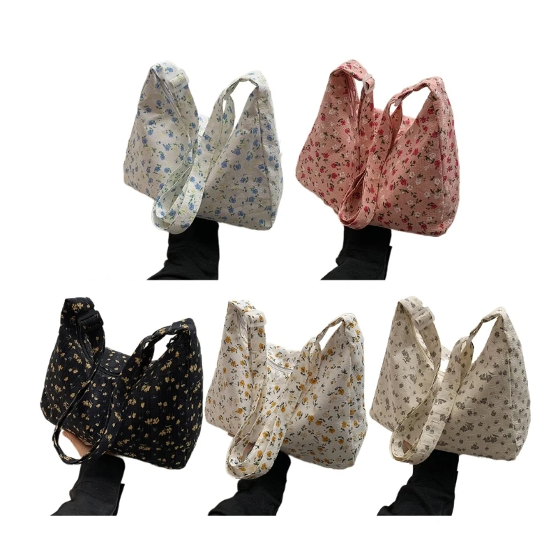 

Women Underarm Bag Casual Shoulder Bag Flower Print Crossbody Bag Large Capacity Bag Simple Armpit Bag