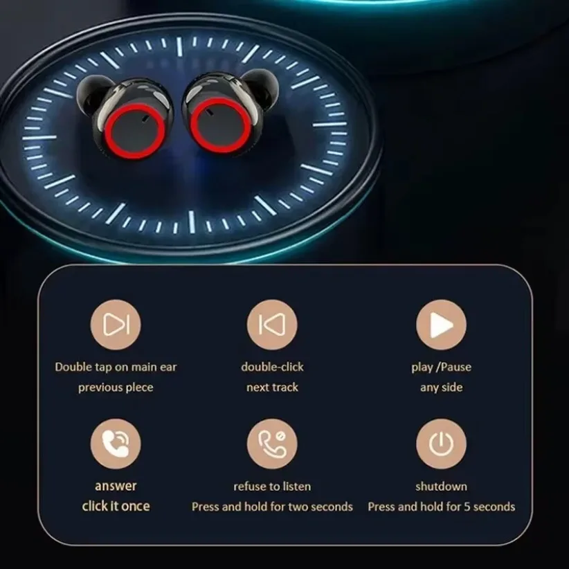 Y50 TWS Bluetooth Earphones Wireless Headset IPX7 Waterproof Deep Bass Earbuds True Wireless Stereo Headphones Sport Earphones 4
