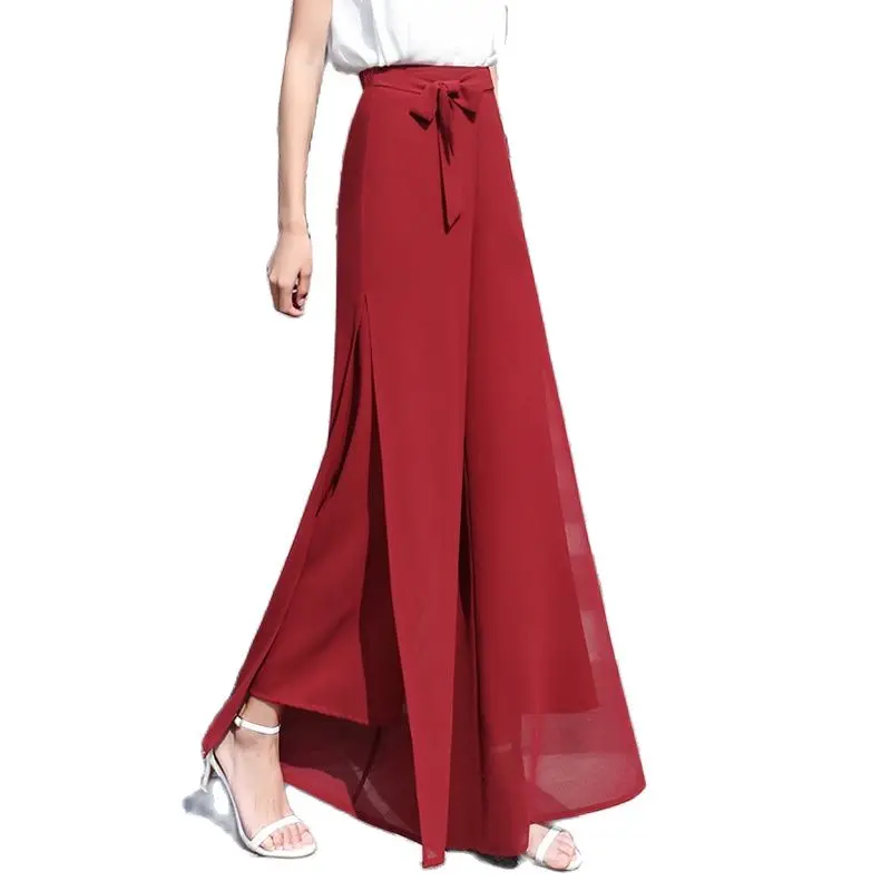 ZARA Pleated Front Culottes Cropped Wide Leg Flowy Pants Trousers Red  7149/061 | eBay