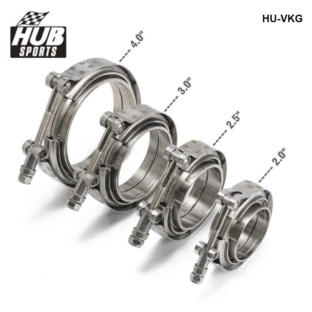 HUB Sports 2,2.25,2.5,2.75,3 Inch Exhaust Stainless Universal V-Band  Clamp And Flange Kit For Turbo, Exhaust Pipes HU-VKG - AliExpress