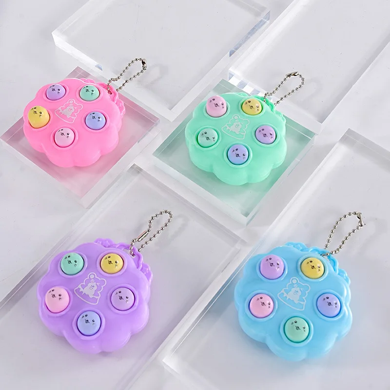 Fun Whack A Mole Keychains Decompression Fidget Toys Children Toys For Kids Simple Dimples Portable Fingertip Antistress Toys 2