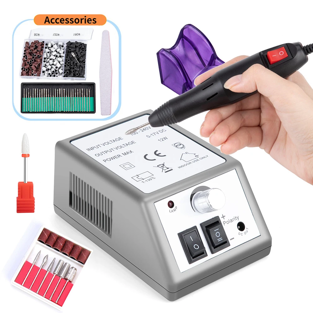 Electric Manicure Nail Drill Nail File Drill Set Kit for Acrylic Nails Gel Fast Manicure Pedicure