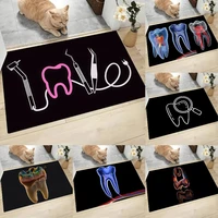 Dentist Tooth Doormat Non-slip Machine Washed Rug Graphic Printed Flannel Doormats for Kitchen Entrance Rugs Home Decor Carpet 1