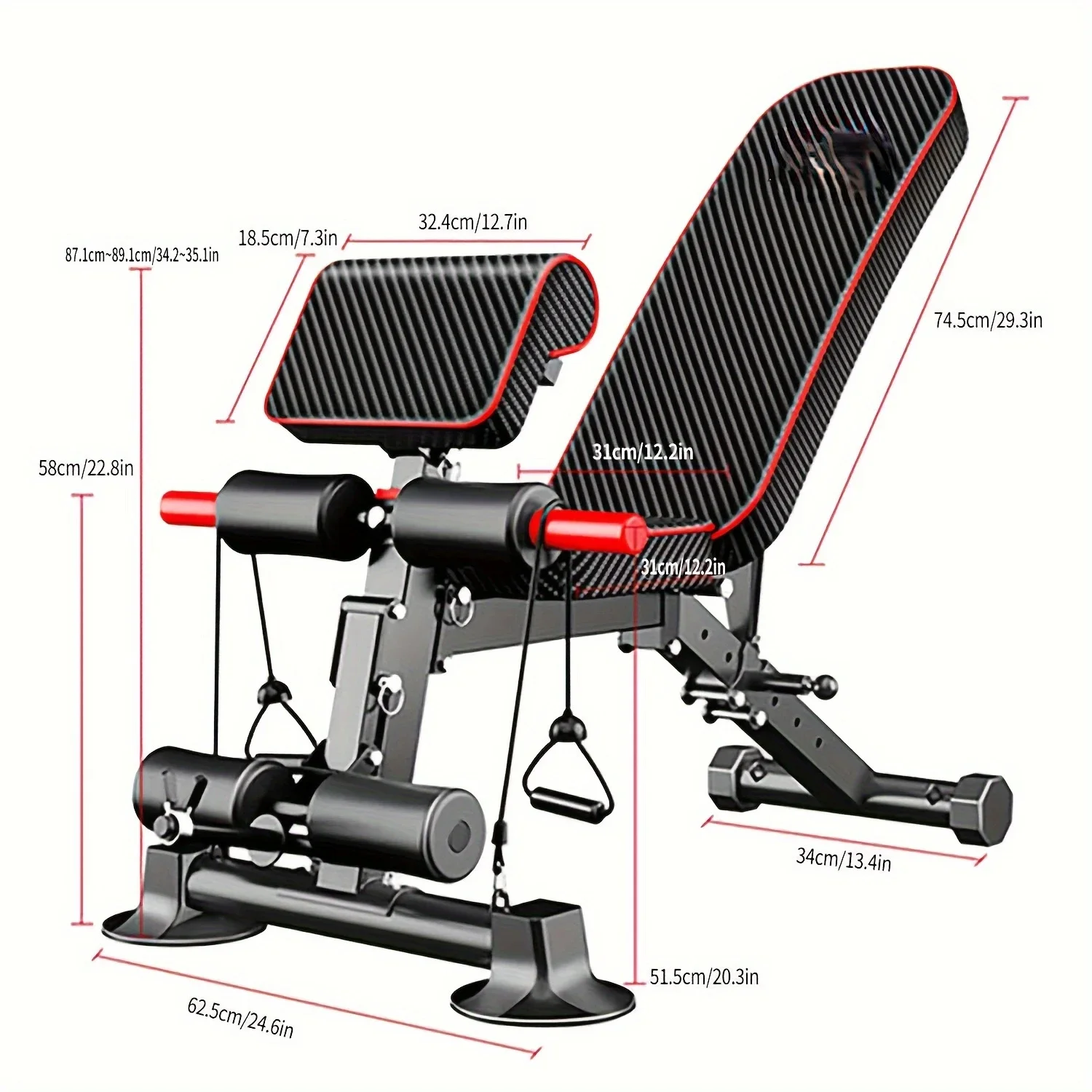 

Adjustable and Foldable Multi-Purpose Weight Bench for Home Gym, Perfect for Bench Press, Sit ups, Incline and Flat Workouts