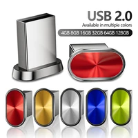 Super Mini Metal USB Flash Drive Colorful Thumb Pen Drive 128GB 64GB 32GB 100%Real Fapacity Portable Memory Stick 16GB 8GB 4GB 3
