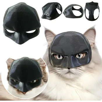 2024 New Cat Face Cushion Bat Cosplay Hat Spooky Halloween Atmosphere Prop Plastic Black Make-Up Half Mask Party