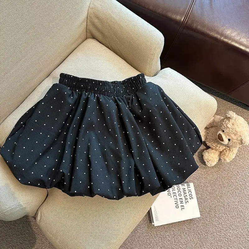 2026 Summer New Womens Sweet Polka Dot Bubble Shorts High Waist Puffy Anti-Exposure Safety Shorts with Pockets Cute Casual Pants