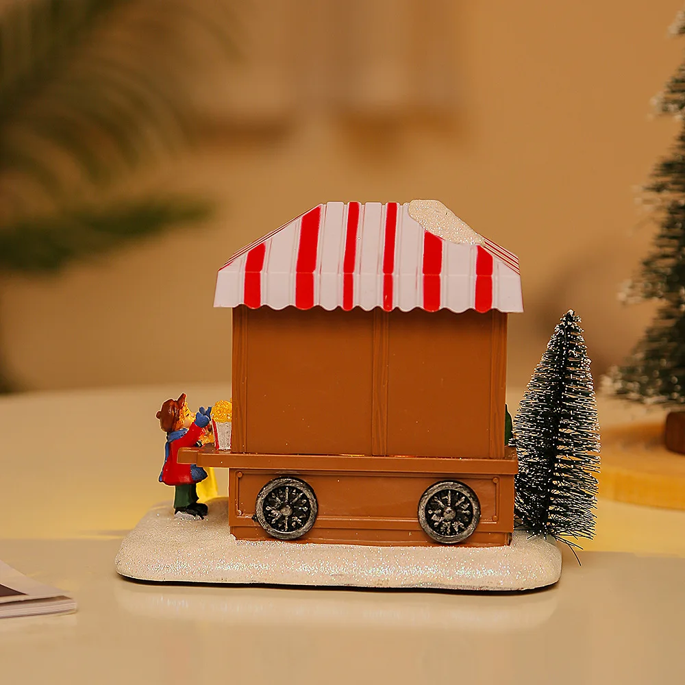 LED Christmas Music Popcorn House Xmas Decoration Scene