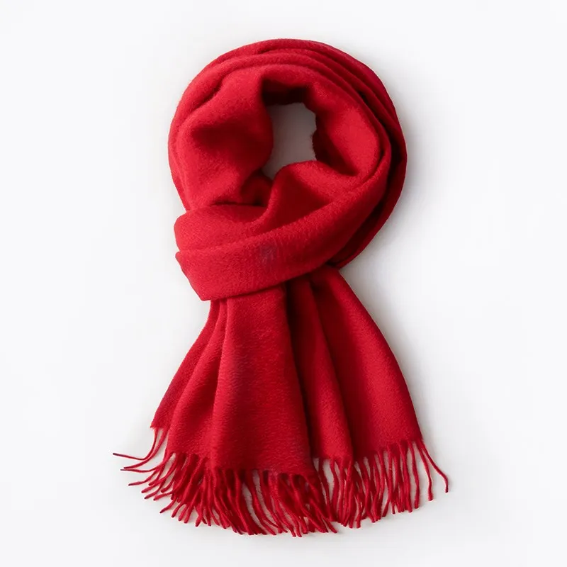 

100% Pure Cashmere Scarf Women Winter Red Shawls and Wraps Ladies Pashmina Echarpe Warm Fine Cashmere for Scarves Foulard Femme