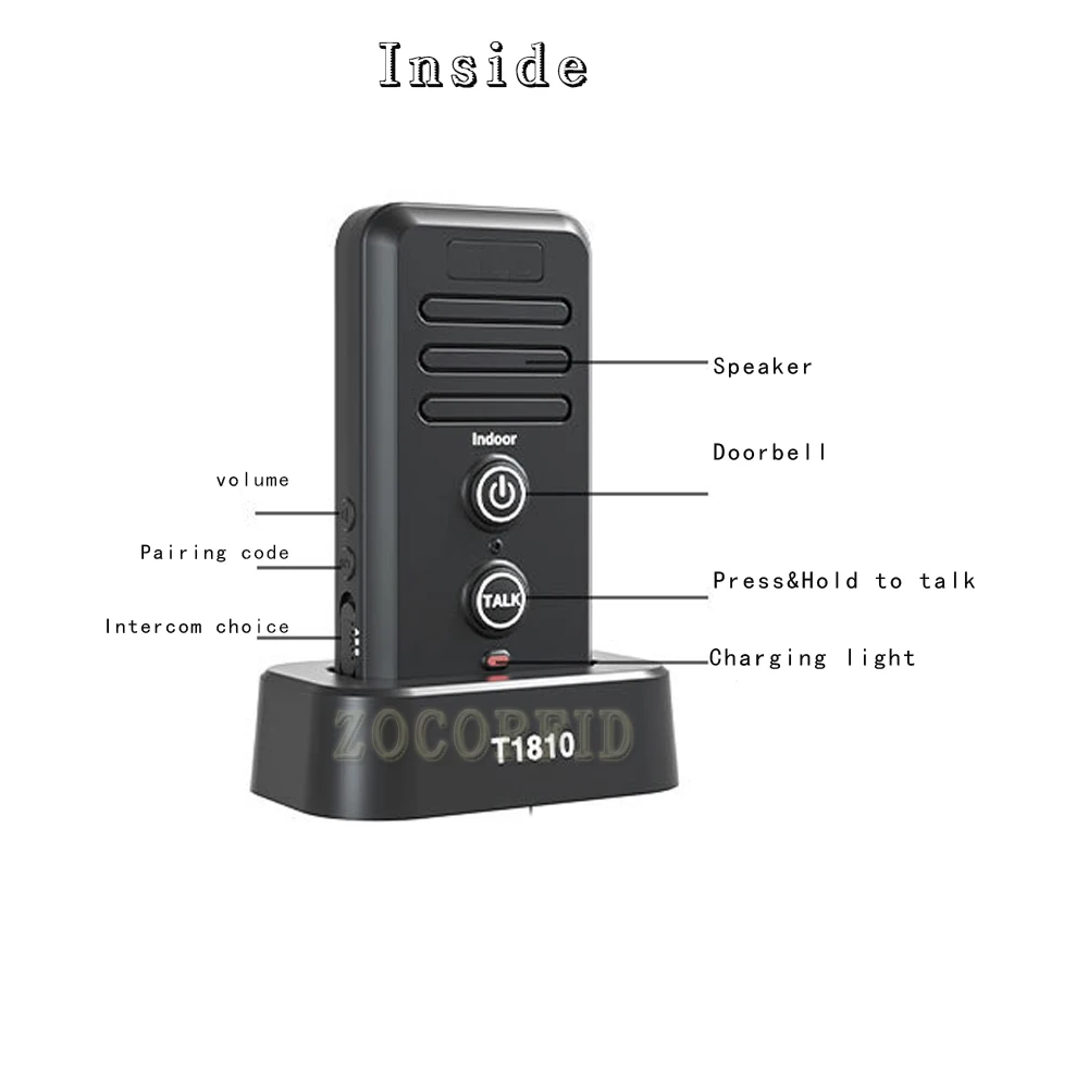 PANDAAR Wireless Intercom Doorbell 4900ft Range,Two Way Intercom With 3 - View #13