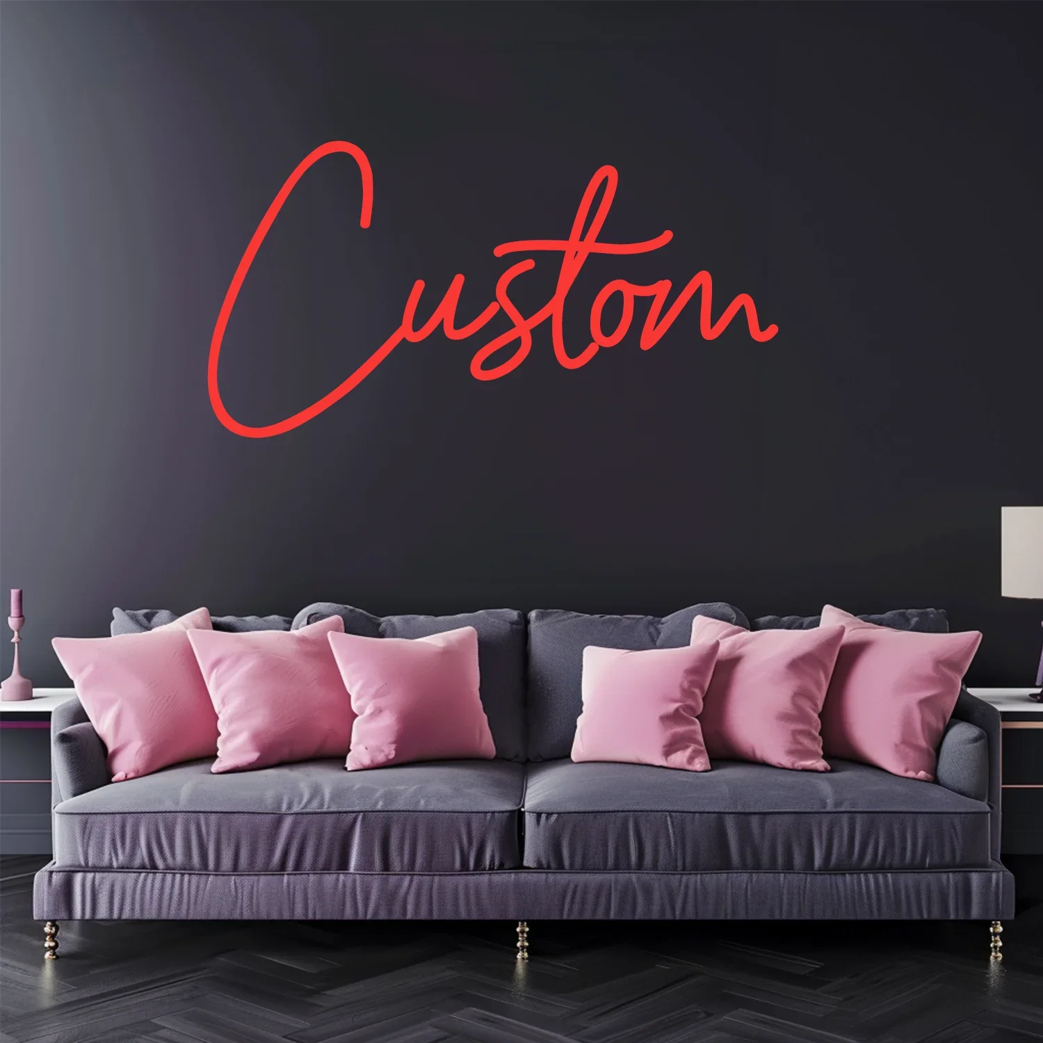 Personalized Neon Sign with Crown - USB Powered Wall Decor