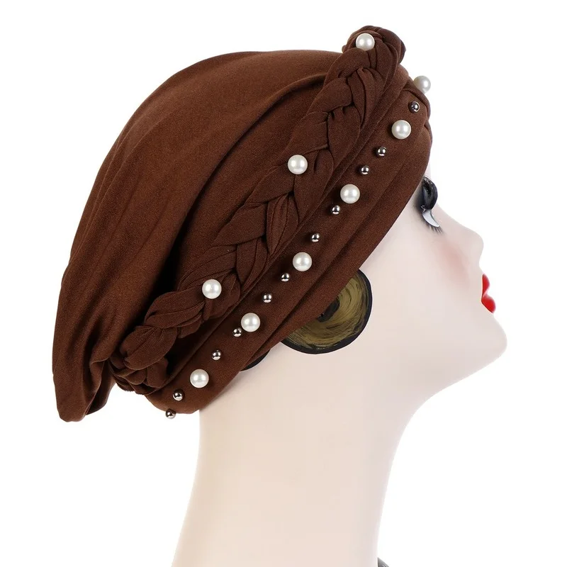 KepaHoo New Head Scarf For Muslim Women Solid Cotton Turban Bonnet Hijab Caps White Pearl Inner Hijabs Femme Musulman Arab Wrap 5