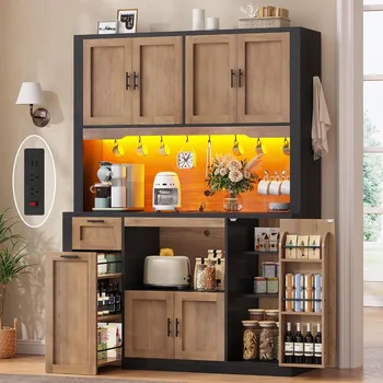 Kitchen Pantry Cabinet with LED 1