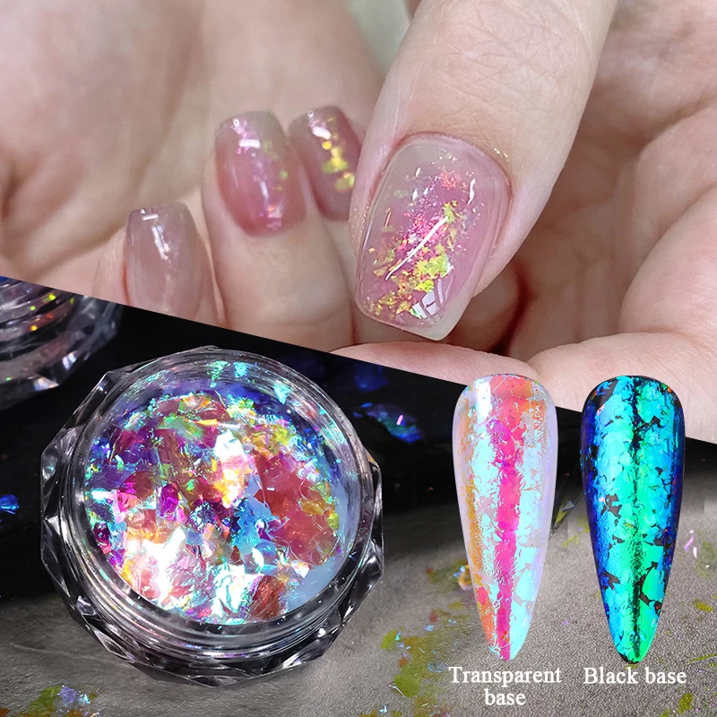 

Chameleon Nail Flakes Irregular Aluminum Foil UV Gel Polish Nail Sequins Aurora Chrome Pigment Dust Nail Art Manicure Decoration