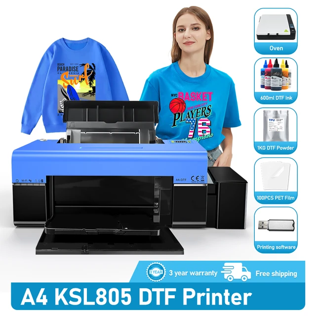 DTF Printer A4 DTF Impresora Direct to Film for Epson L805 DTF Bundle with  White Ink Circulate For Tshirt Clothes A4 DTF Printer - AliExpress