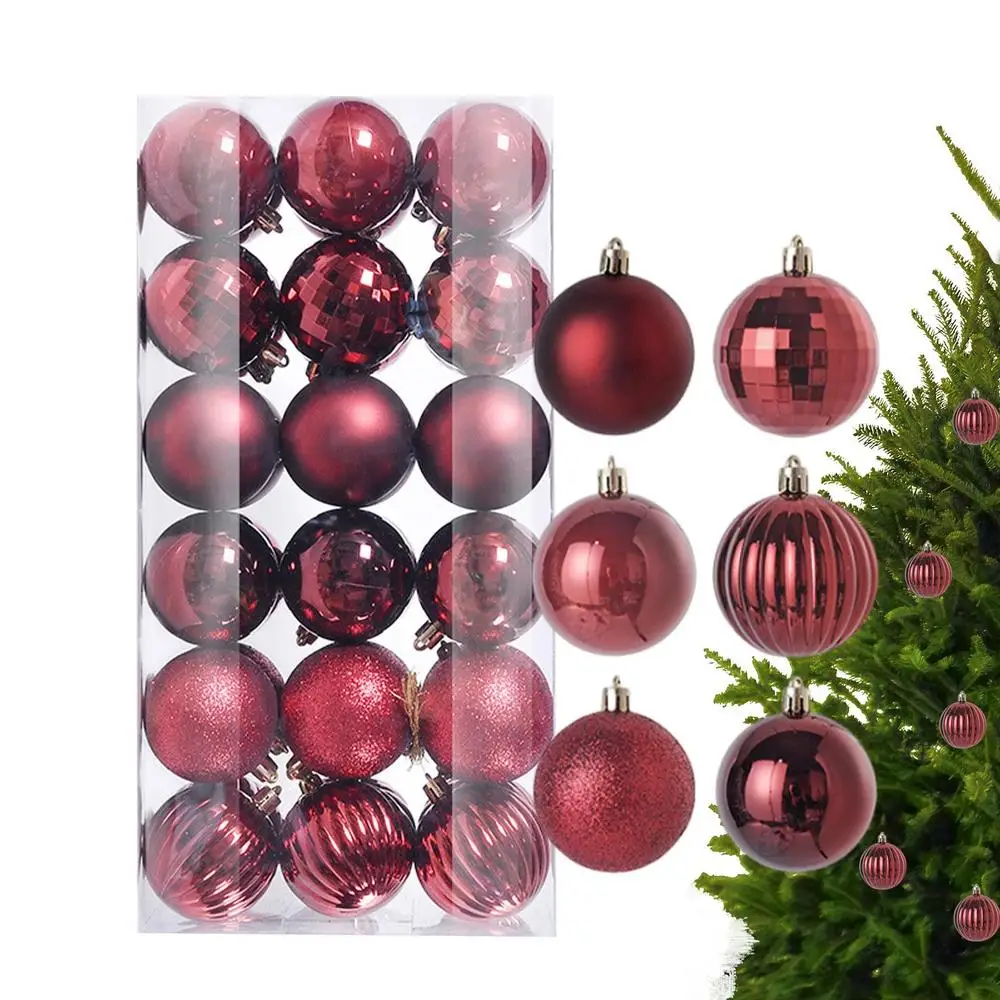 thumbnail image 1 of Adornos de bolas de Navidad 36x Bolas de adorno para árbol de Navidad 6 diseños Adorno decorativo irrompible para árbol para las vacaciones de Navidad, 1 of 5