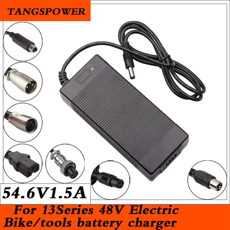 Tangspower-carregador de Bateria Li-ion para Bicicleta Elétrica Carregador Inteligente Rápido para Moto Elétrica 48v 54.6v 1.5a