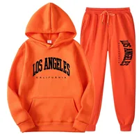 LOS ANGELES GALIFURHIA hommes/femmes costumes de sport mode survêtement à capuche + pantalon deux pièces ensembles course pulls décontractés Sweatpa 6