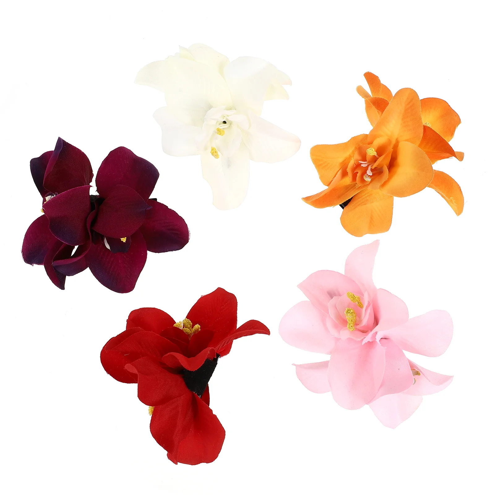 

5 Pcs Party Women Hairpin Hawaii Girl Clips for Girls Flower Bridesmaid Accessories Orchid