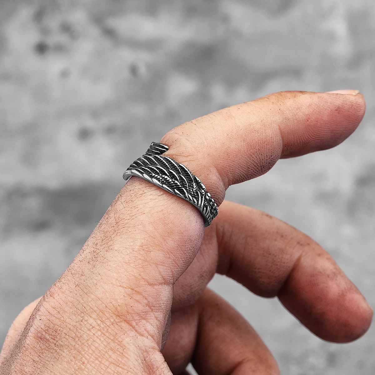 Angel Wings Stainless Steel Mens Womens Rings Punk Trendy Cool for Couple Girl Boyfriend Biker Jewelry Creativity Gift Wholesale 4