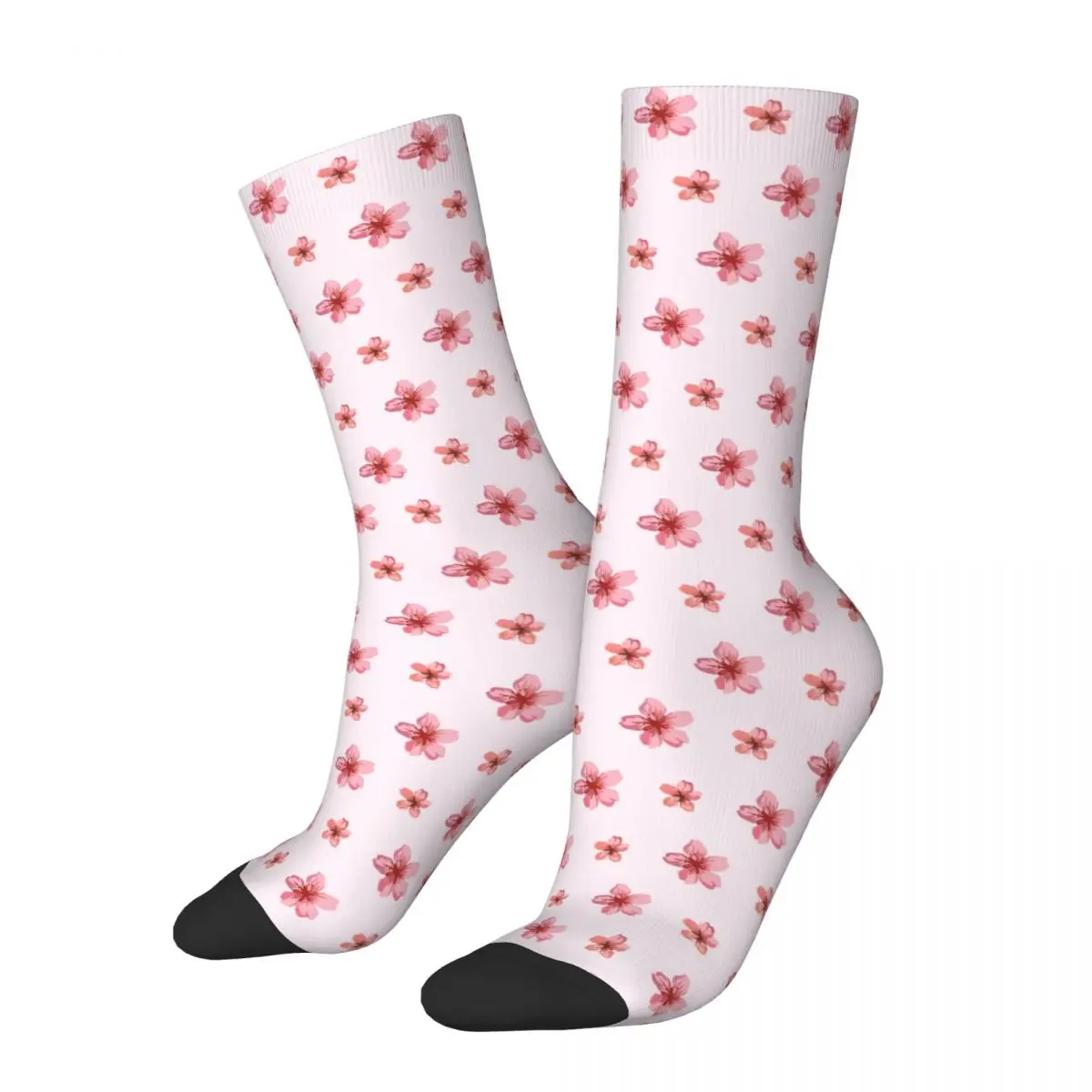 

New Male Men Socks Hip Hop Pink Cherry Blossom Sock Flower Lover Graphic Women's Socks Spring Summer Autumn Winter