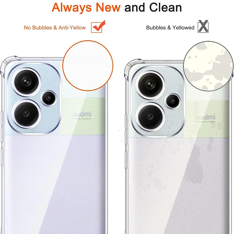 حافظة ناعمة من السيليكون الشفاف للصدمات لـ Xiaomi ، غطاء قشرة شفاف رفيع للغاية ، Redmi Note 13 ، 12 Pro Plus ، Pro + ، 4G ، 5G
