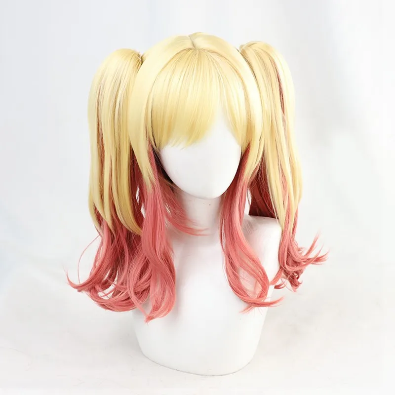 

Women Project Sekai Tenma Saki Cosplay Wig Long Blonde Pink Curly Claw Ponytails Heat Resistant Synthetic Hair