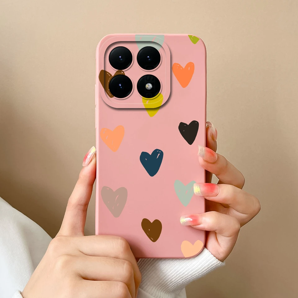 Colorful Love Heart Fall Prevention Antifouling Lightweight Back Cover Case