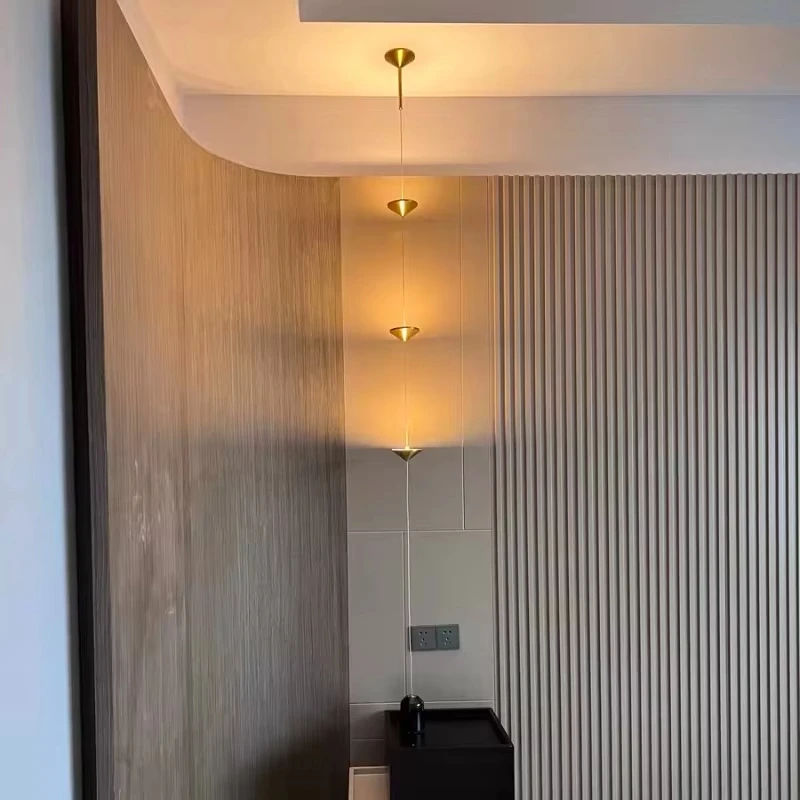 Modern Living Room Hallway Wall Floor Lamp Cone Design Art Decorative Iron Hanging Cable Floor Lamp for Bedroom Indoor LED