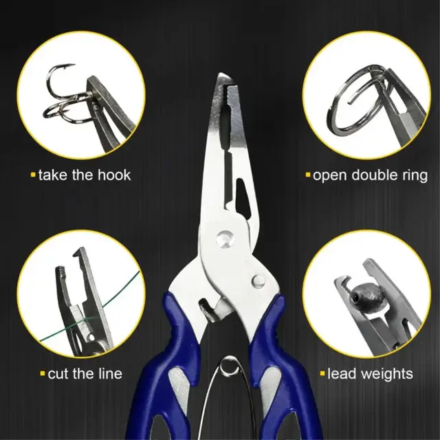 Multifunctional Curved Mouth Road Sub Pliers Cutting Lines Uncoupling Fish Hooks Opening Coils Outdoor Fishing Tools Plier 5